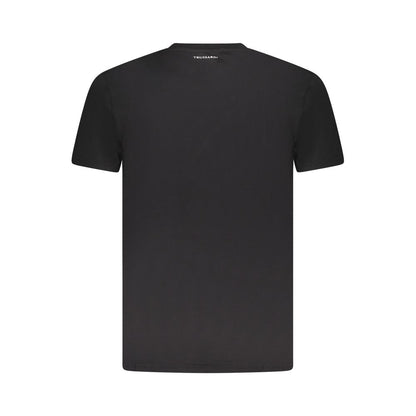T-Shirt by Trussardi for men in cotton black & print showcases a chic silhouette, artfully detailed with a chic and for a chic finish.