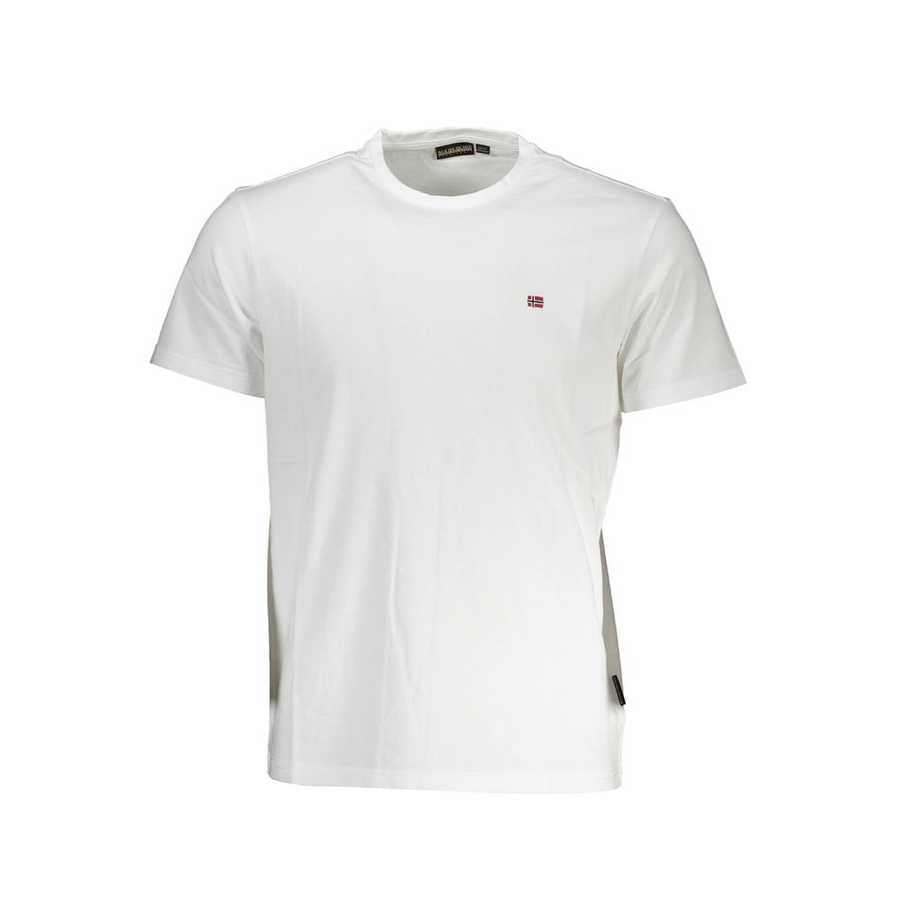 T-Shirt by Napapijri for men in cotton white features an on trend silhouette, perfectly showcasing a on trend short-sleeve and crew neckline for an elevated aesthetic.