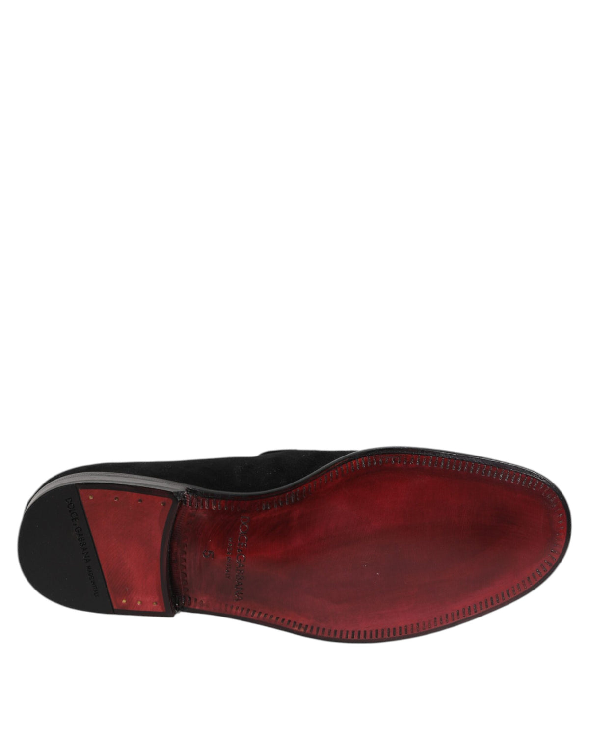 Dolce & Gabbana Men's Goat Suede Leather Loafer Slip-On Shoes - Black