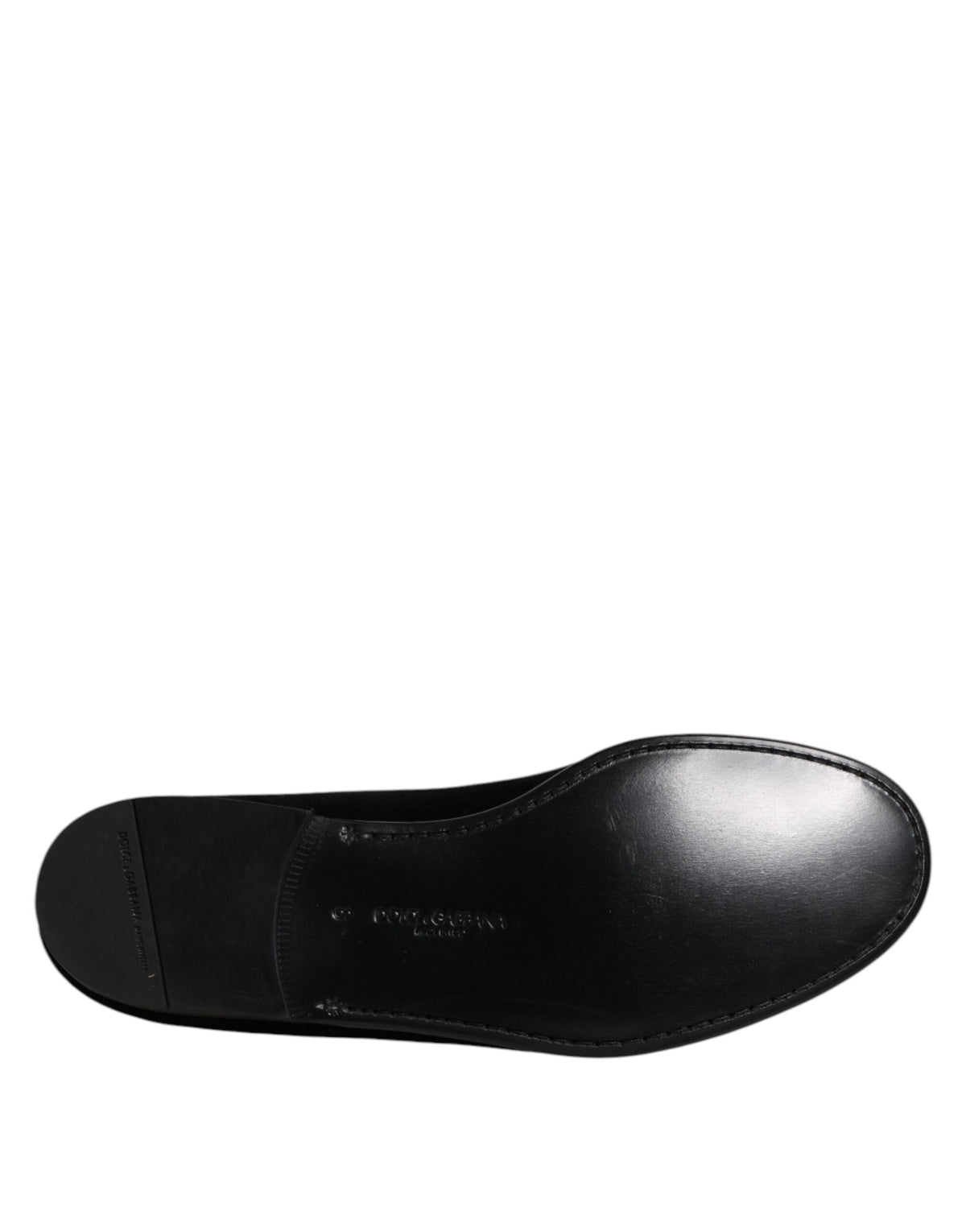 Dolce & Gabbana Men's Silk Velvet Cotton Viscose & Leather Loafer Slip-On Shoes - Black