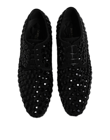 Dolce & Gabbana Men's Suede Goat Leather Derby Lace-Up Shoes - Black