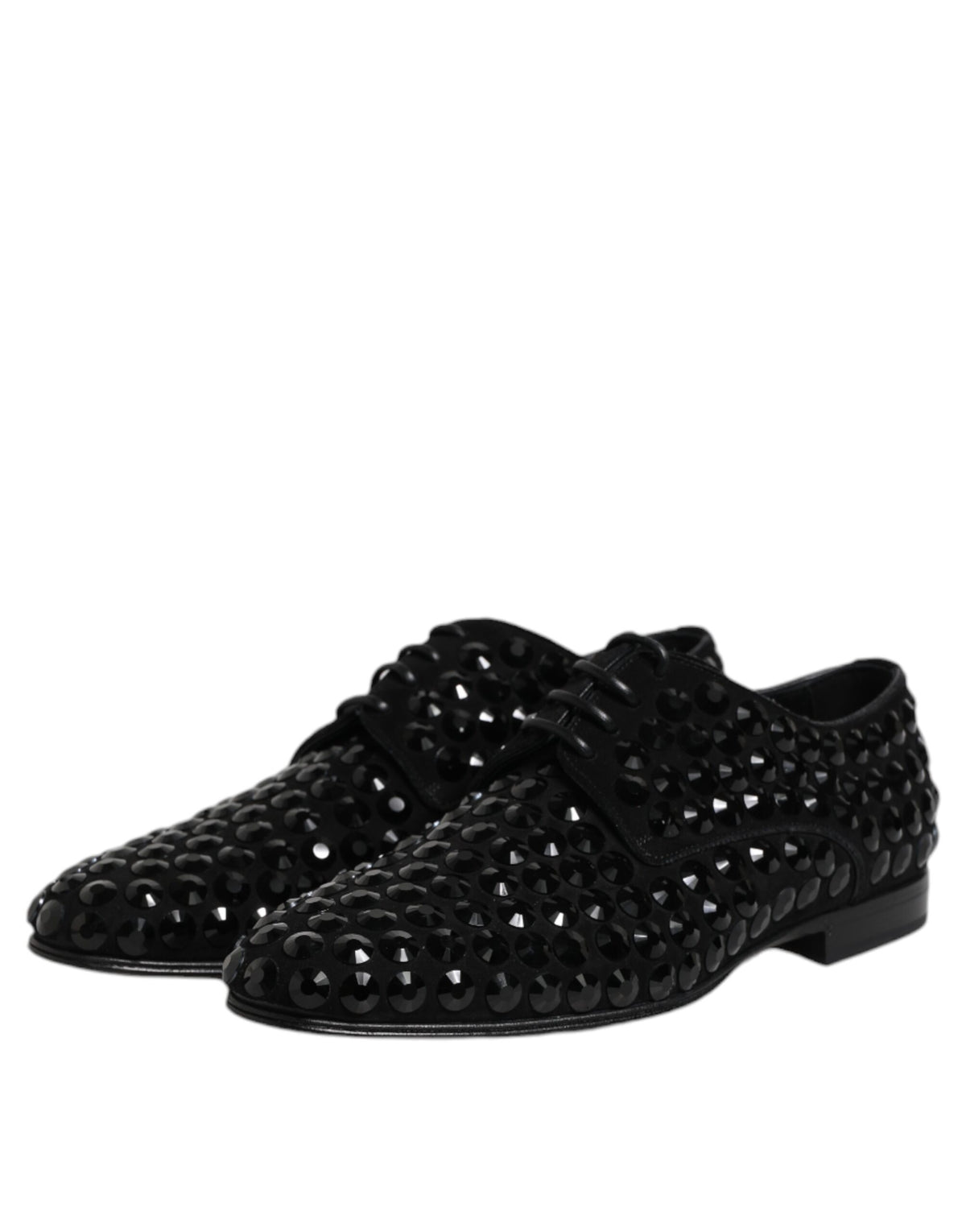 Dolce & Gabbana Men's Suede Goat Leather Derby Lace-Up Shoes - Black