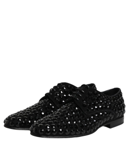 Dolce & Gabbana Men's Suede Goat Leather Derby Lace-Up Shoes - Black