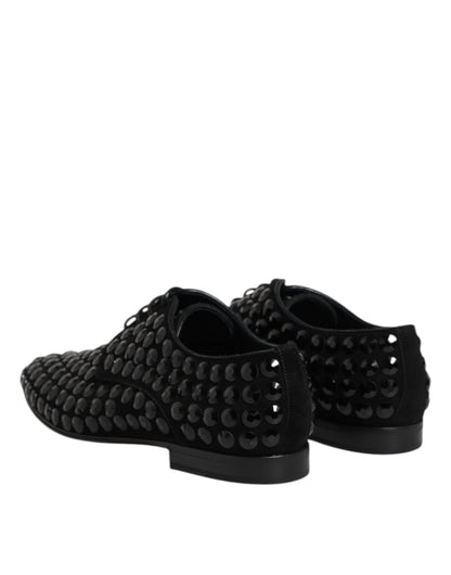 Dolce & Gabbana Men's Suede Goat Leather Derby Lace-Up Shoes - Black