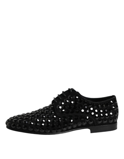 Dolce & Gabbana Men's Suede Goat Leather Derby Lace-Up Shoes - Black