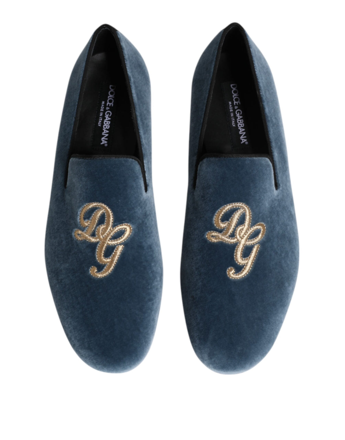 Dolce & Gabbana Men's Leather & Velvet Loafer Shoes - Blue