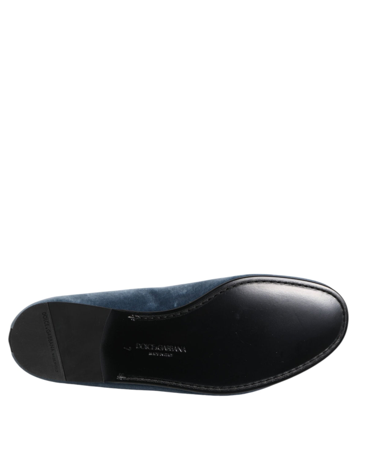 Dolce & Gabbana Men's Leather & Velvet Loafer Shoes - Blue