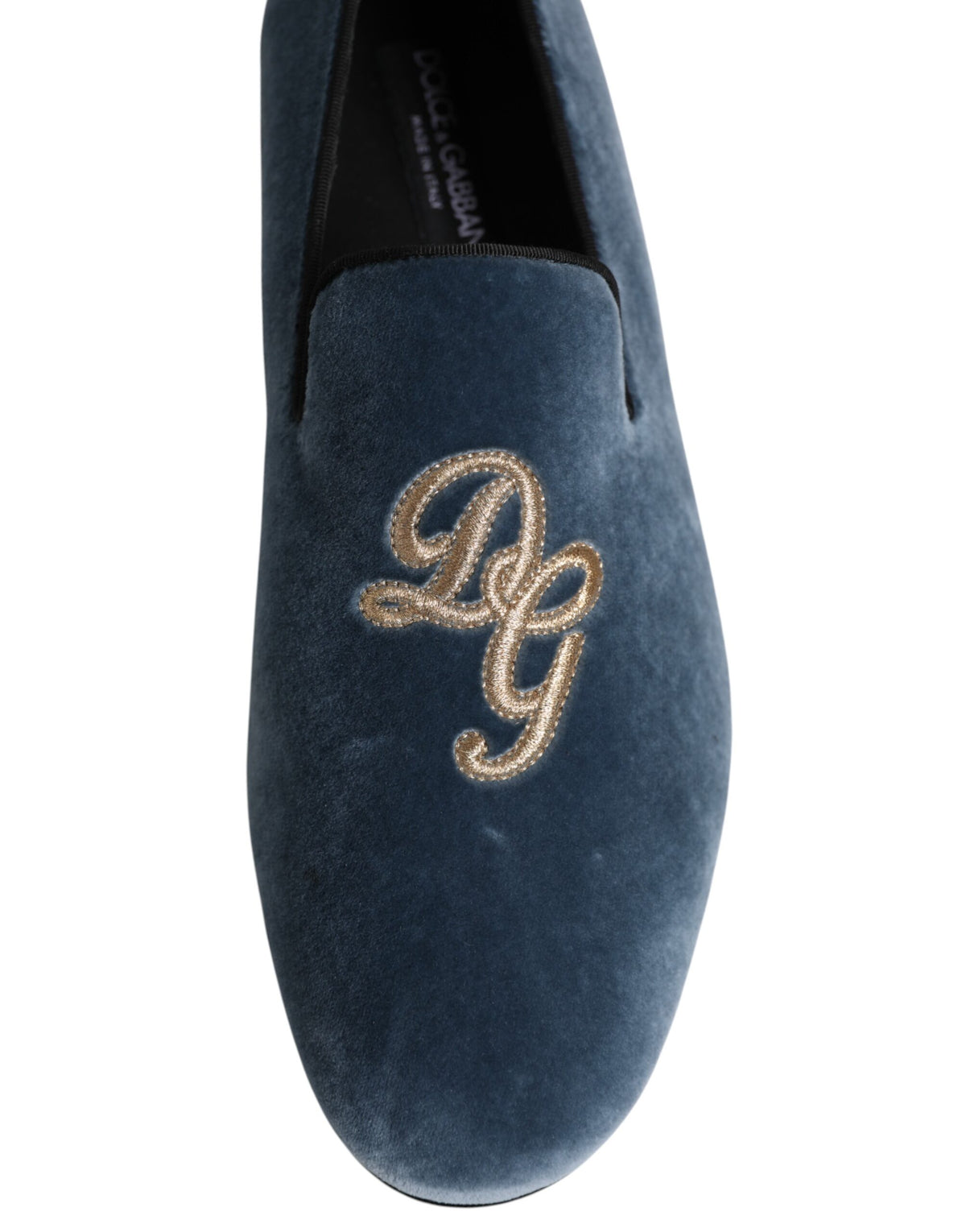 Dolce & Gabbana Men's Leather & Velvet Loafer Shoes - Blue