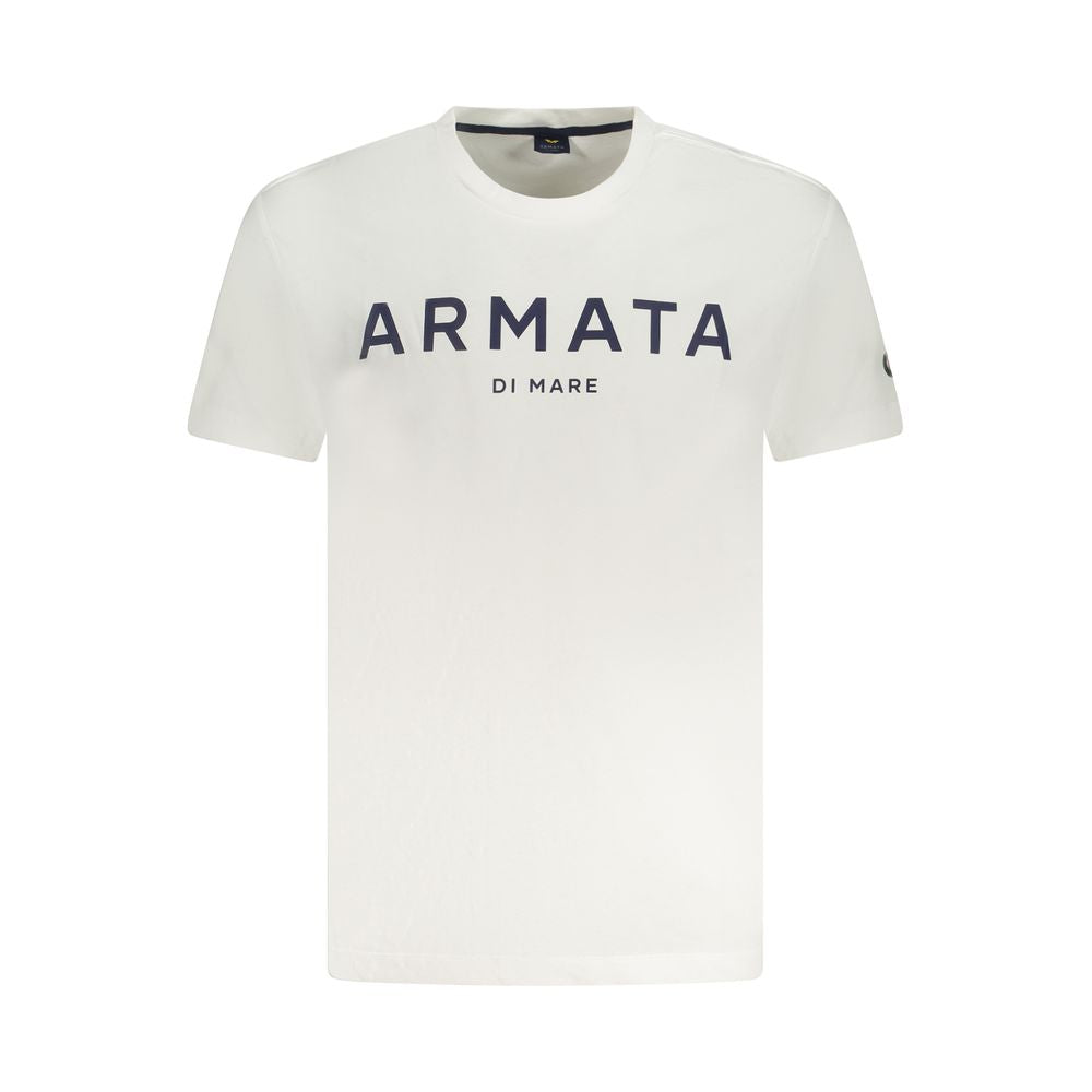 T-Shirt by Armata Di Mare for men in cotton white & print features an on trend silhouette, perfectly showcasing a on trend and for an elevated aesthetic.