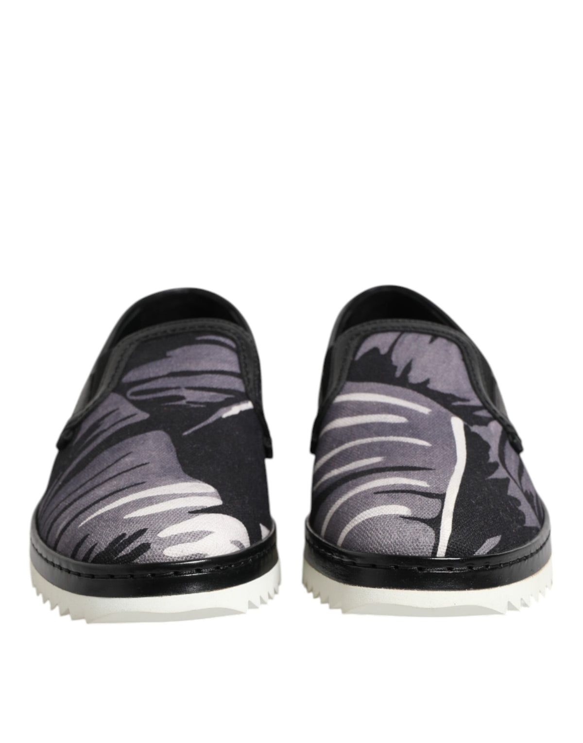 Dolce & Gabbana Men's Low Top Slip On Cotton & Leather Sneakers - Black