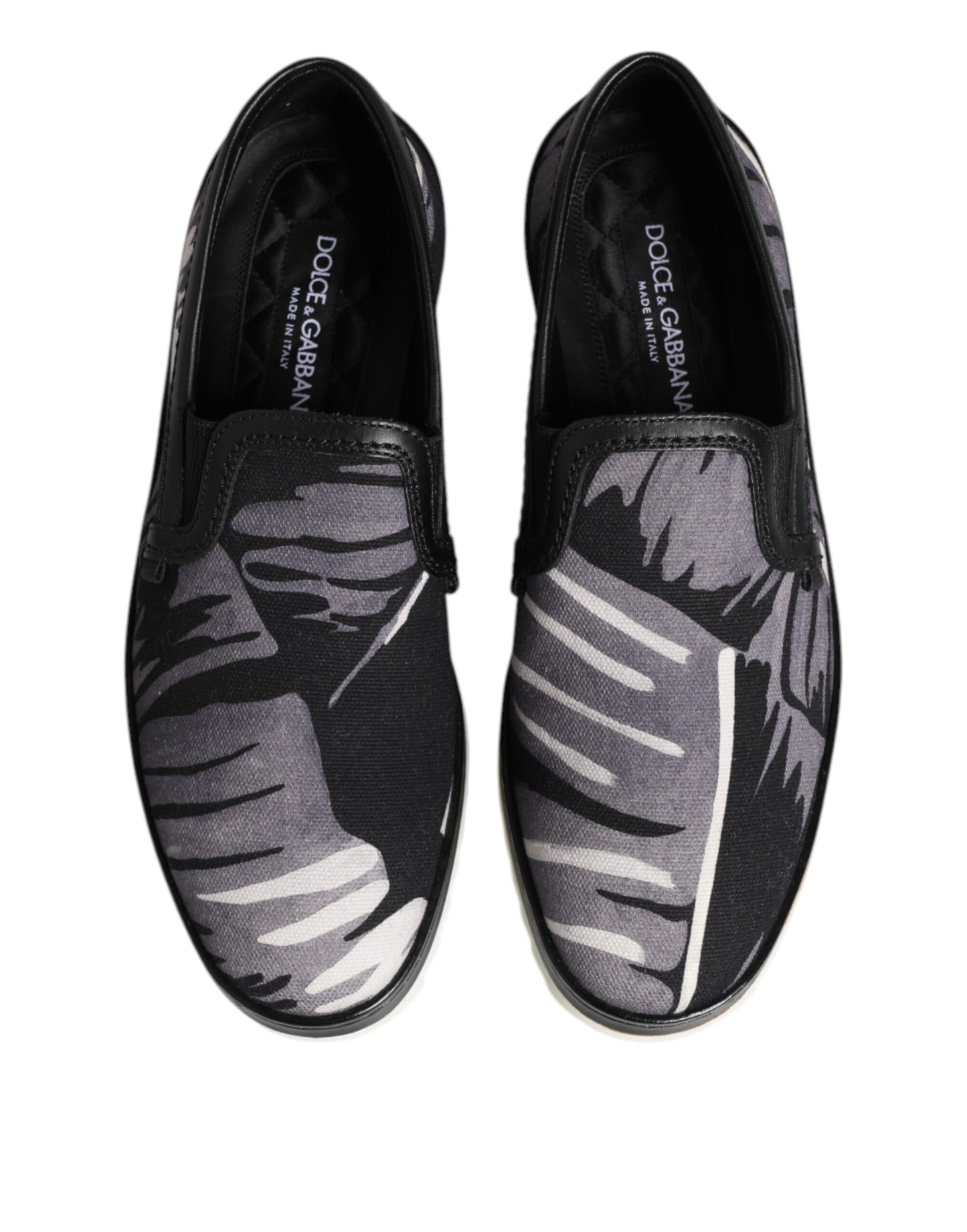 Dolce & Gabbana Black Tropical Slip On Men Sneakers Shoes
