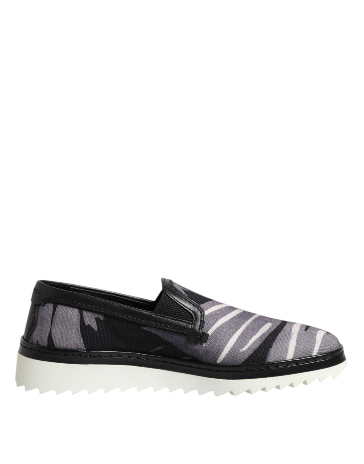 Dolce & Gabbana Men's Low Top Slip On Cotton & Leather Sneakers - Black