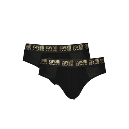 Cavalli Class Black Cotton Men Underwear Briefs