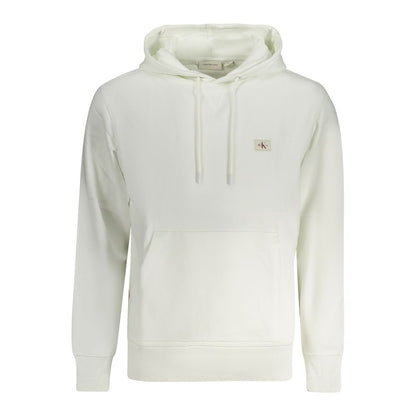 Hooded Sweatshirt Hoodie by Calvin Klein for men in stretch cotton white features a slouchy chic silhouette, detailed with a slouchy chic and a signature hooded neckline for an elevated aesthetic.