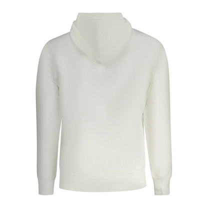Hooded Sweatshirt Hoodie by Calvin Klein for men in stretch cotton white showcases a city-ready silhouette, artfully detailed with a signature and for a city-ready finish.