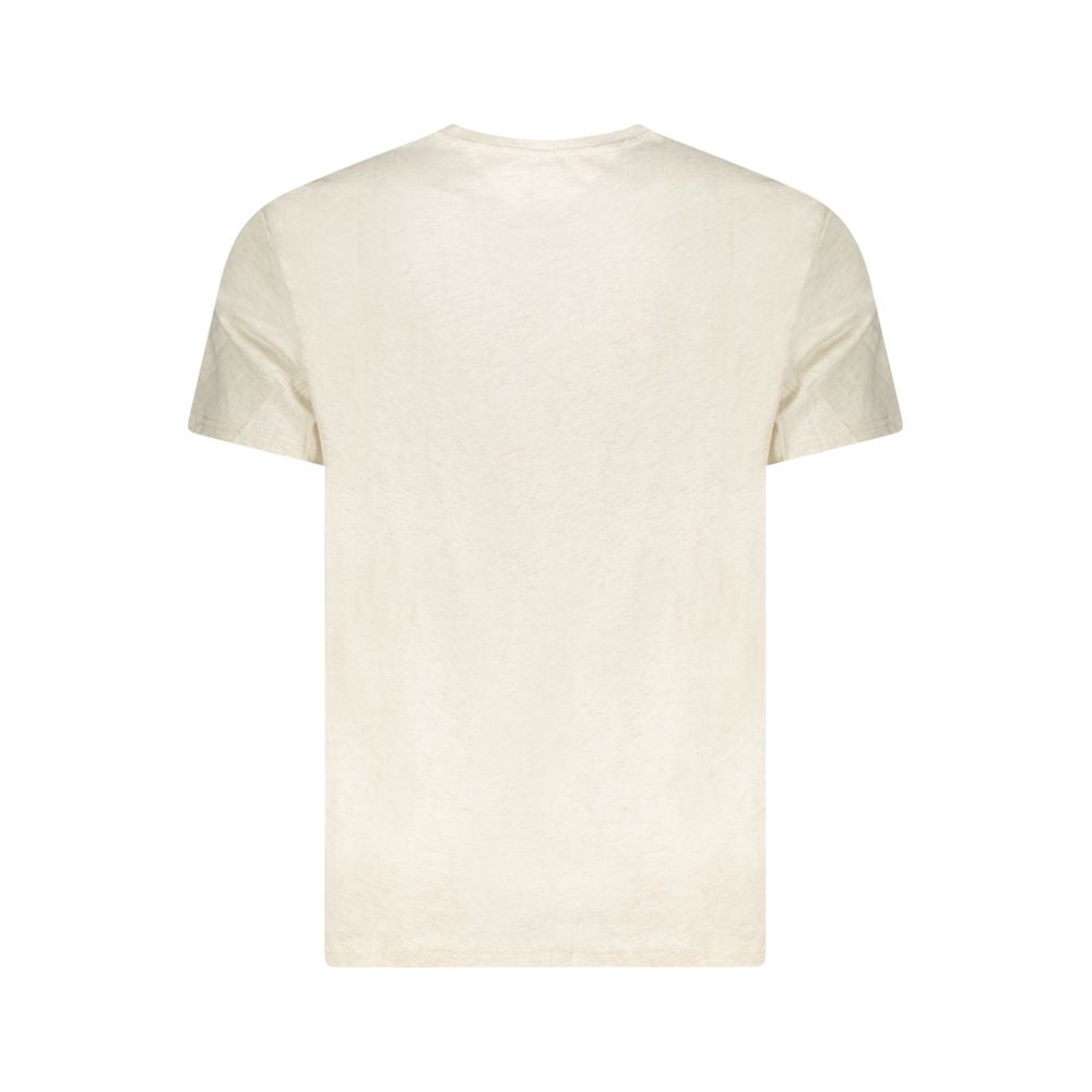T-Shirt by Tommy Hilfiger for men in cotton beige & print features an on trend silhouette, perfectly showcasing a on trend and crew neckline for an elevated aesthetic.