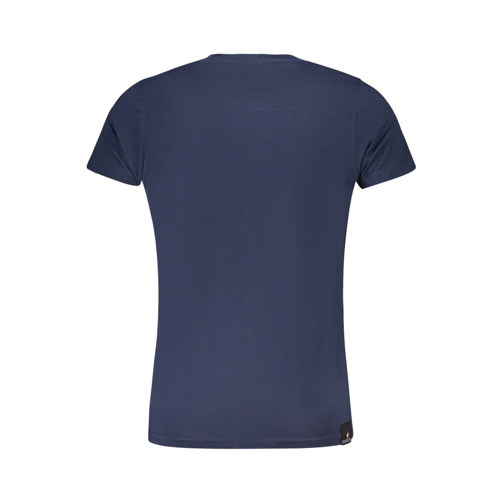 T-Shirt by Accademia Militare for men in cotton blue & print features an on trend silhouette, perfectly showcasing a on trend and for an elevated aesthetic.