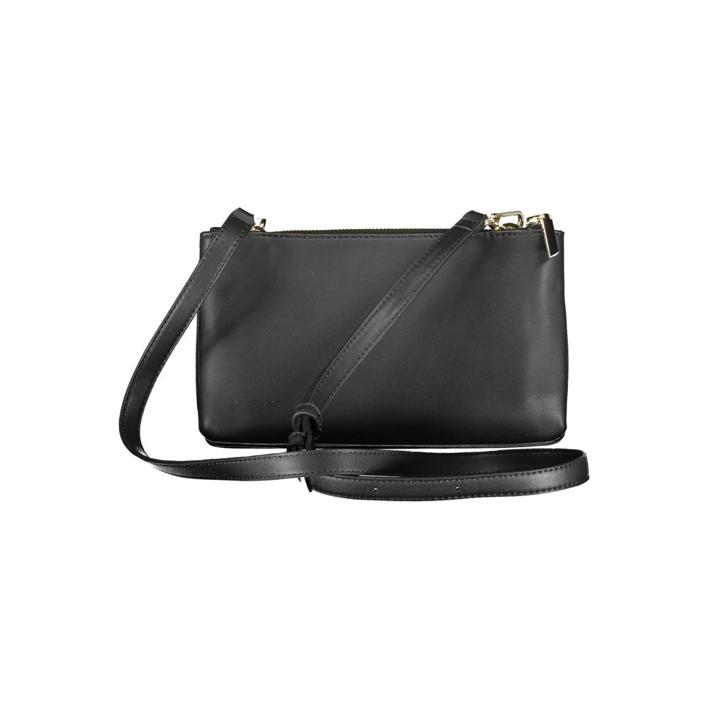Calvin Klein Black Polyester Leather Effect Shoulder Handbag
