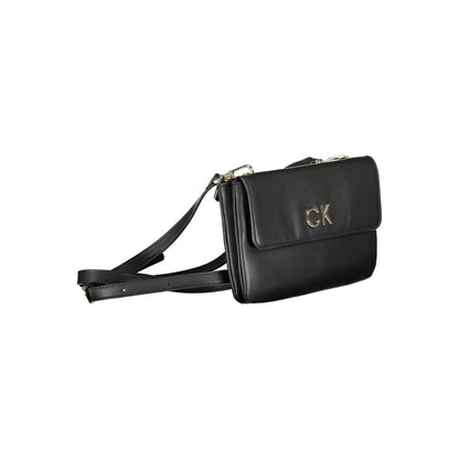 Calvin Klein Black Polyester Leather Effect Shoulder Handbag