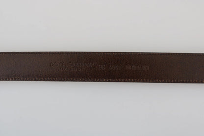 Dolce & Gabbana Blue Perforated Leather Gray Buckle Belt