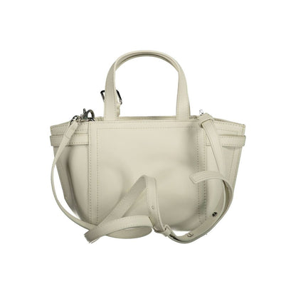 Calvin Klein White Faux Leather Twin Handle Shopper Handbag