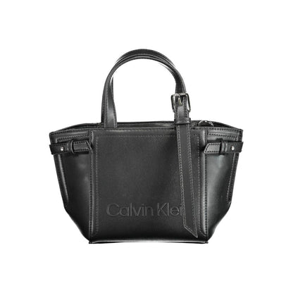 Calvin Klein Black Polyester Leather Effect Shopper Handbag