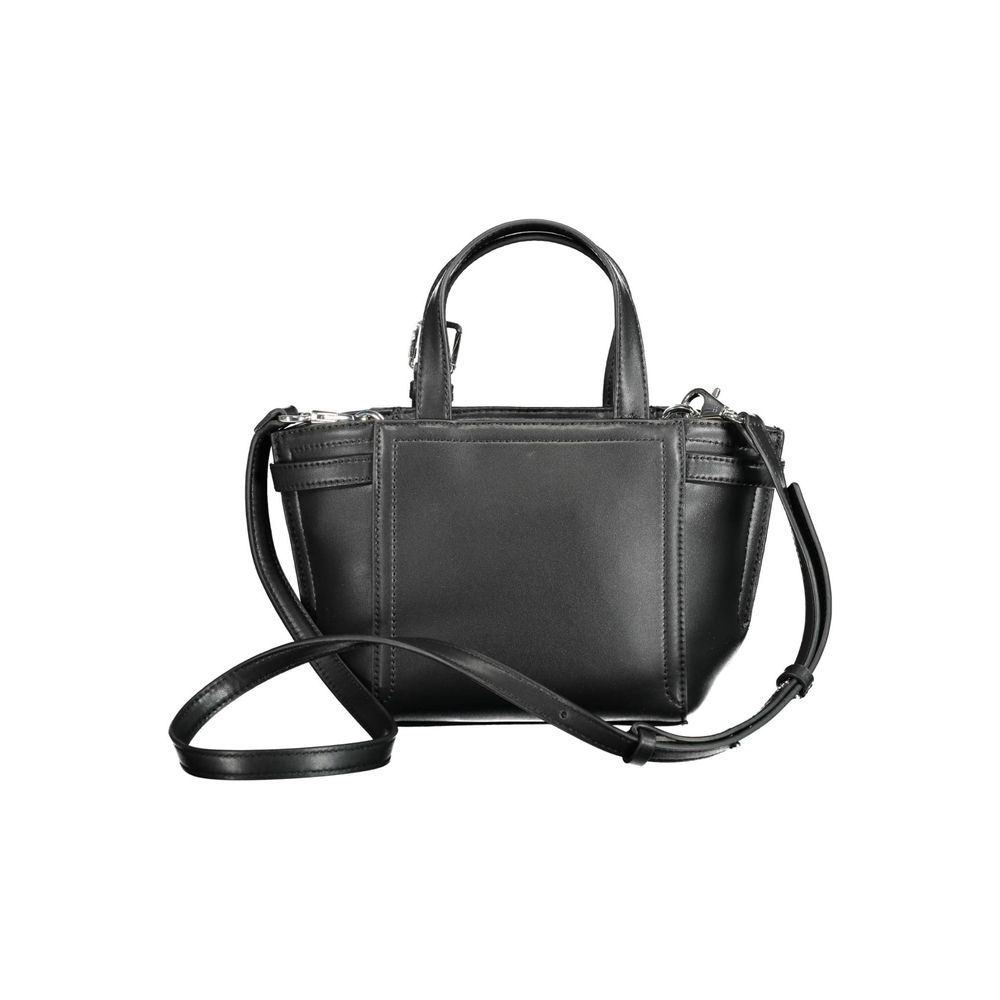 Calvin Klein Black Polyester Leather Effect Shopper Handbag