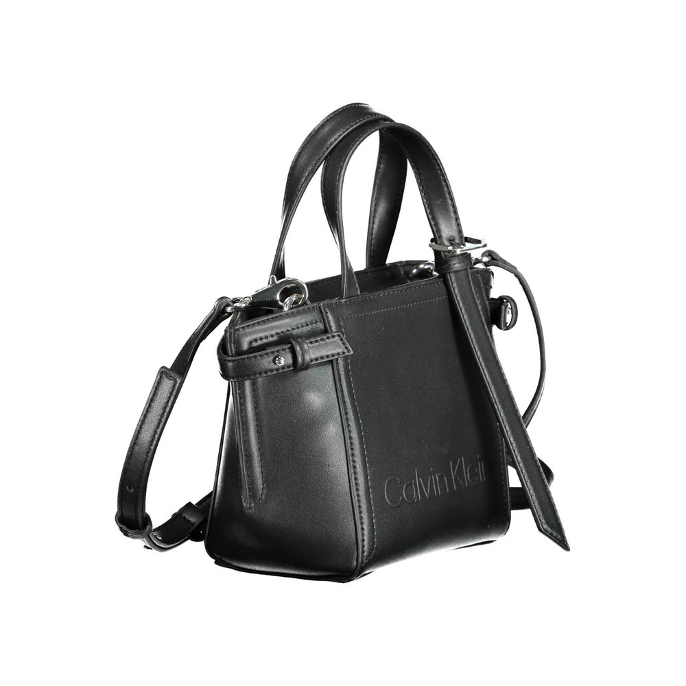 Calvin Klein Black Polyester Leather Effect Shopper Handbag