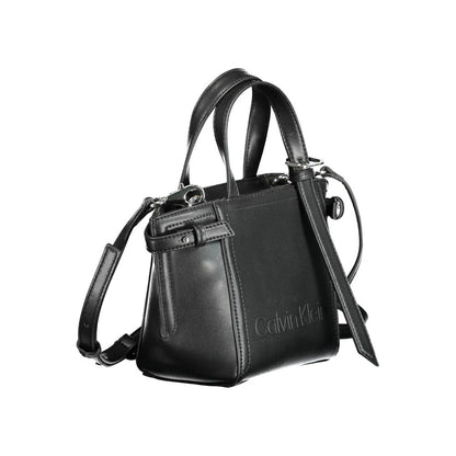 Calvin Klein Black Polyester Leather Effect Shopper Handbag