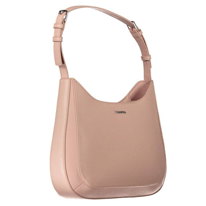 Calvin Klein Pink Coated Leather Effect Polyester Hobo Handbag