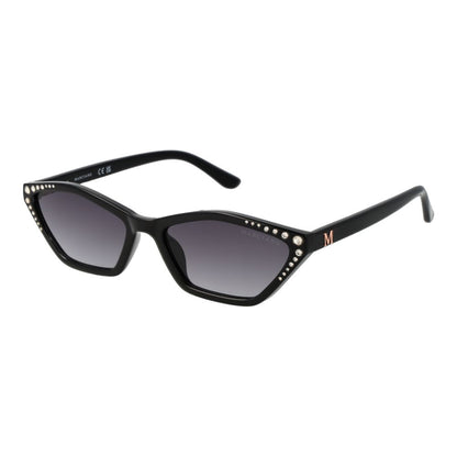 Sunglasses by Marciano by Guess for women in plastic and black featuring an opulent full-rim geometric frame design with a sophisticated black coloured frame finish and high-performance gradient category-3-dark-tint lens.
