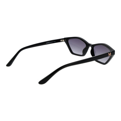 Sunglasses by Marciano by Guess for women in plastic black features an lustrous full-rim geometric frame design with black coloured frame detailing and gradient category-3-dark-tint lens for a lustrous aesthetic.