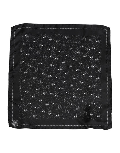 Dolce & Gabbana Silk Foulard Square Scarf - Black White