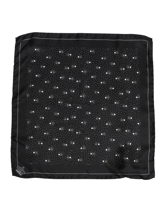Dolce & Gabbana Silk Foulard Square Scarf - Black White
