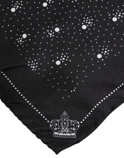 Dolce & Gabbana Silk Foulard Square Scarf - Black White