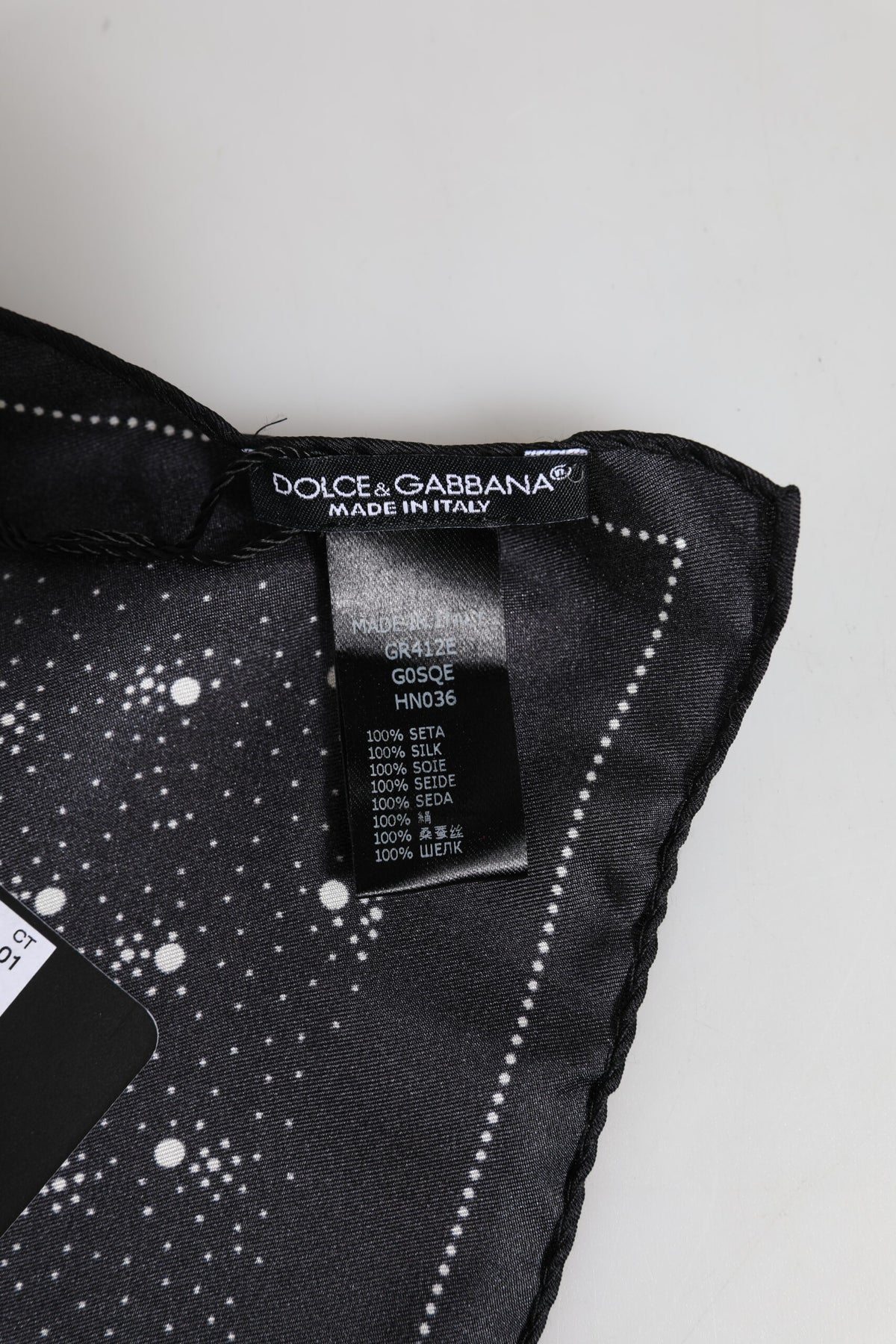 Dolce & Gabbana Silk Foulard Square Scarf - Black White