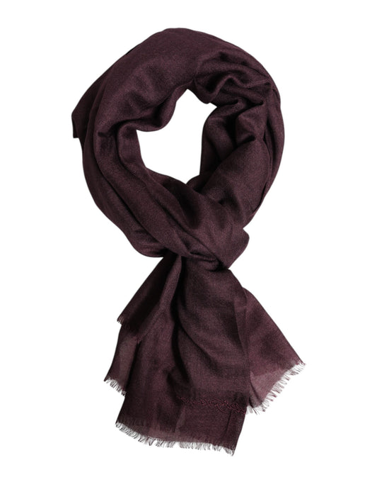Dolce & Gabbana Cashmere Silk Neck-Warmer Rectangular Wrap Scarf - Maroon