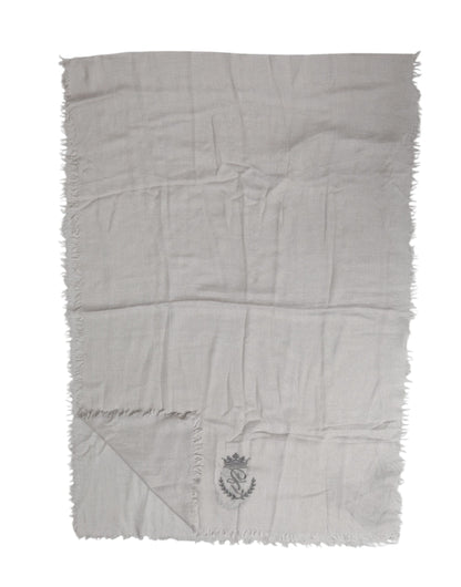 Dolce & Gabbana Gray DG Crown Neck Warmer Wrap Shawl Scarf