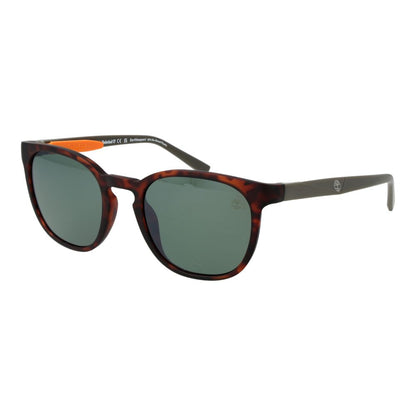 Sunglasses by Timberland for men in stainless steel brown showcases a ethereal silhouette, featuring brown coloured frame full-rim round frame design with polarized category-3-dark-tint lens for a ethereal finish.
