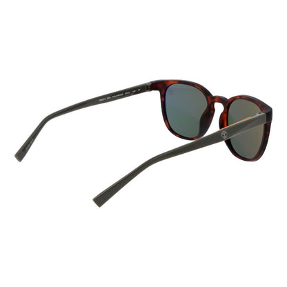 This Sunglasses by Timberland for men in stainless steel brown presents a sumptuous silhouette, showcasing a sumptuous full-rim round frame design in brown coloured frame and high-performance polarized category-3-dark-tint lens.
