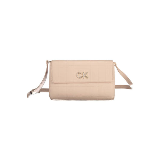 Calvin Klein Pink Leather Effect Polyester Small Crossbody Handbag