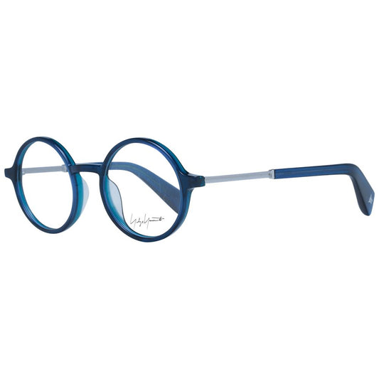 Eyeglasses Frames by Yohji Yamamoto for unisex in blue showcases a reflective silhouette, artfully incorporating a sophisticated blue coloured frame with a distinct full-frame frame design.