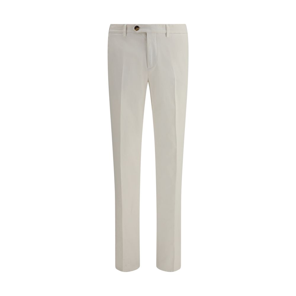 Brunello Cucinelli White Cotton Dyed Pants