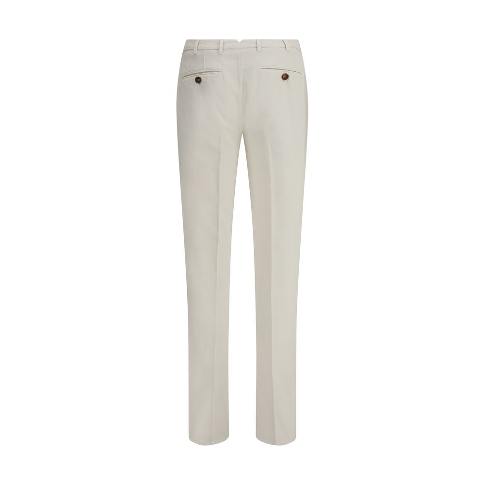 Brunello Cucinelli White Cotton Dyed Pants