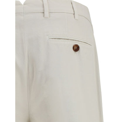 Brunello Cucinelli White Cotton Dyed Pants