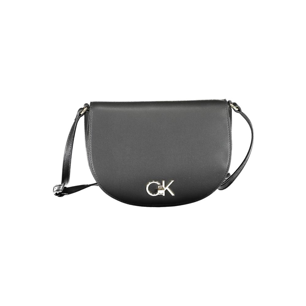 Calvin Klein Black Polyester Leather Effect Shoulder Handbag