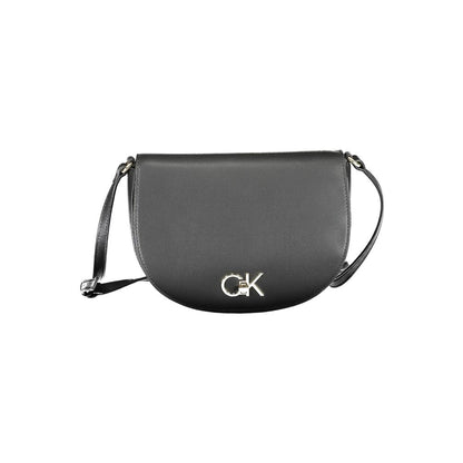 Calvin Klein Black Polyester Leather Effect Shoulder Handbag