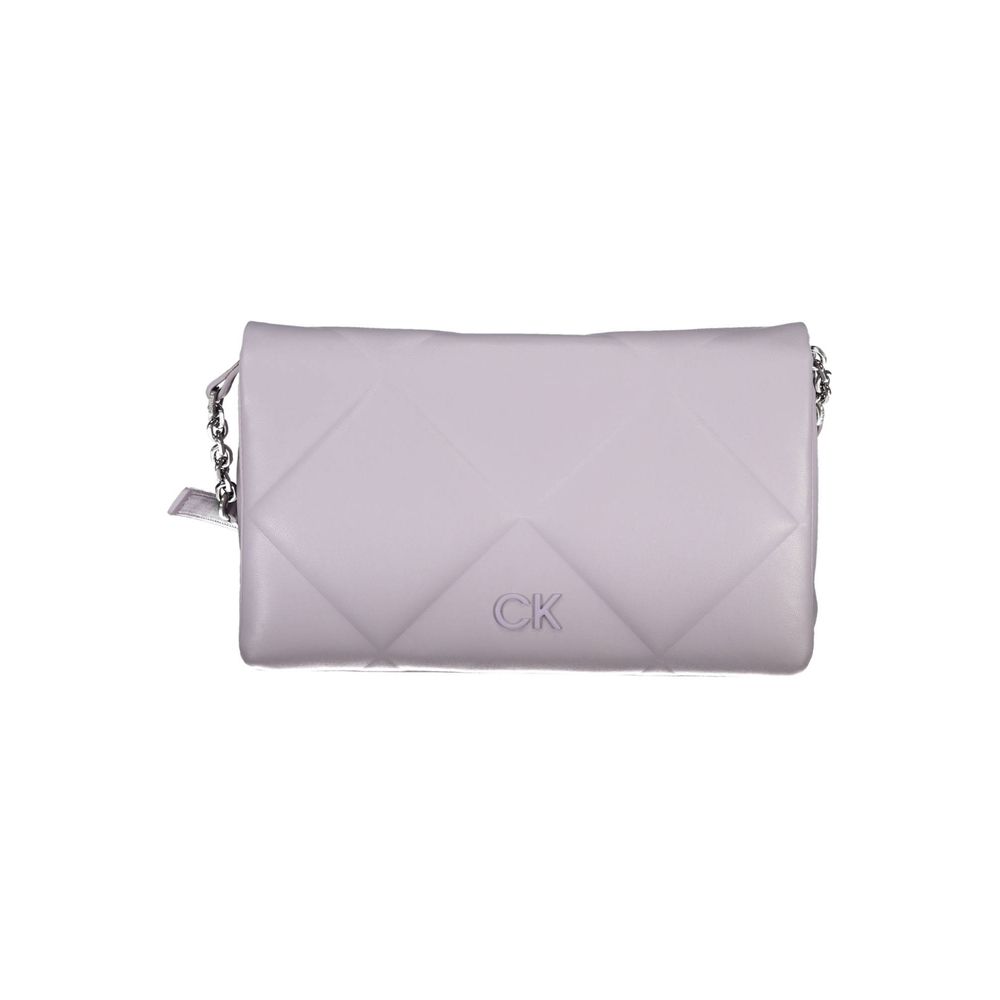 Calvin Klein Purple Diamond Quilted Faux Leather Crossbody Handbag
