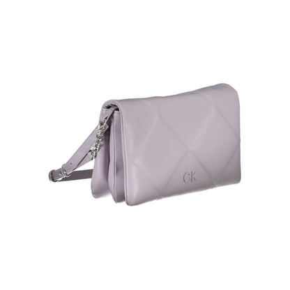 Calvin Klein Purple Diamond Quilted Faux Leather Crossbody Handbag