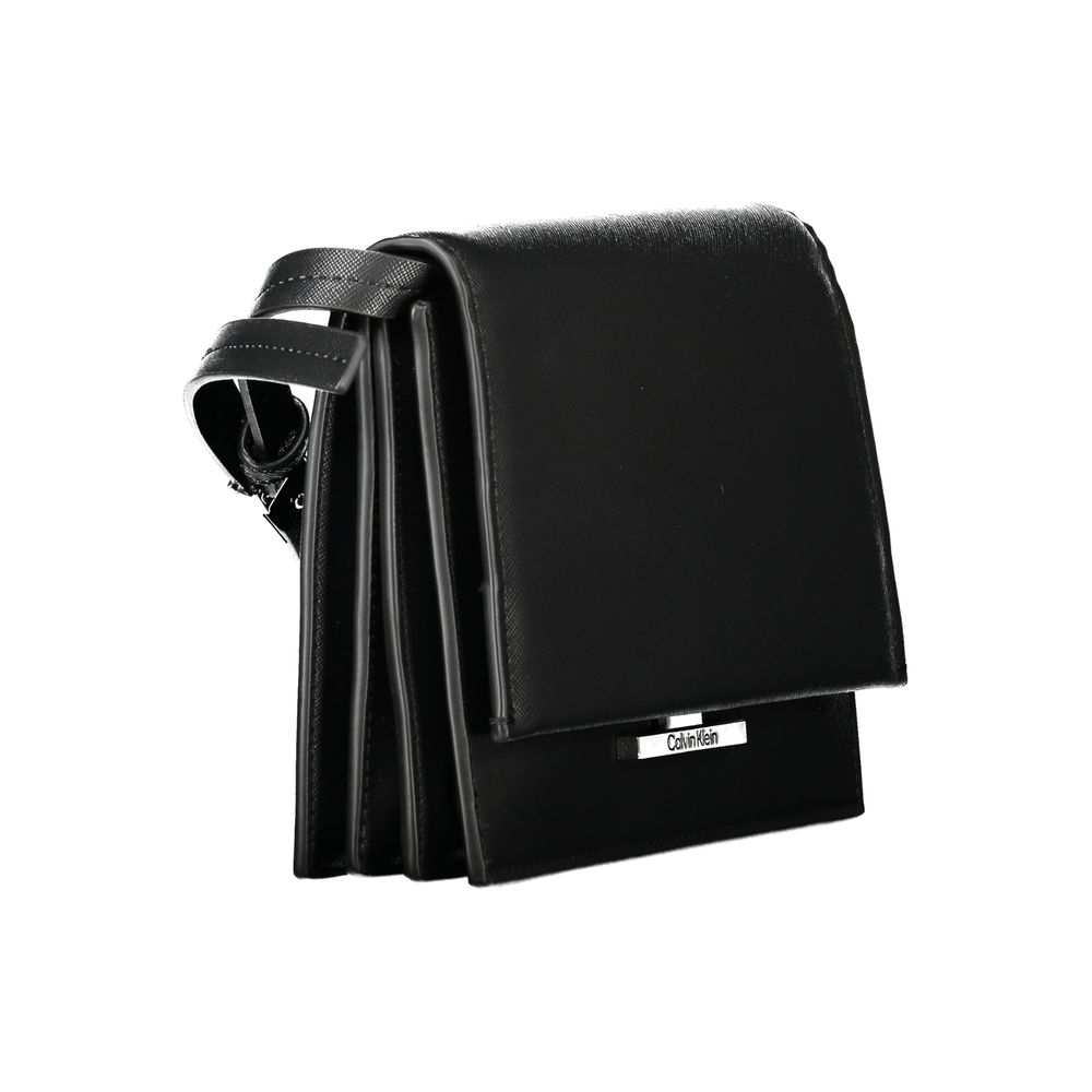Calvin Klein Black Faux Leather Crossbody Handbag